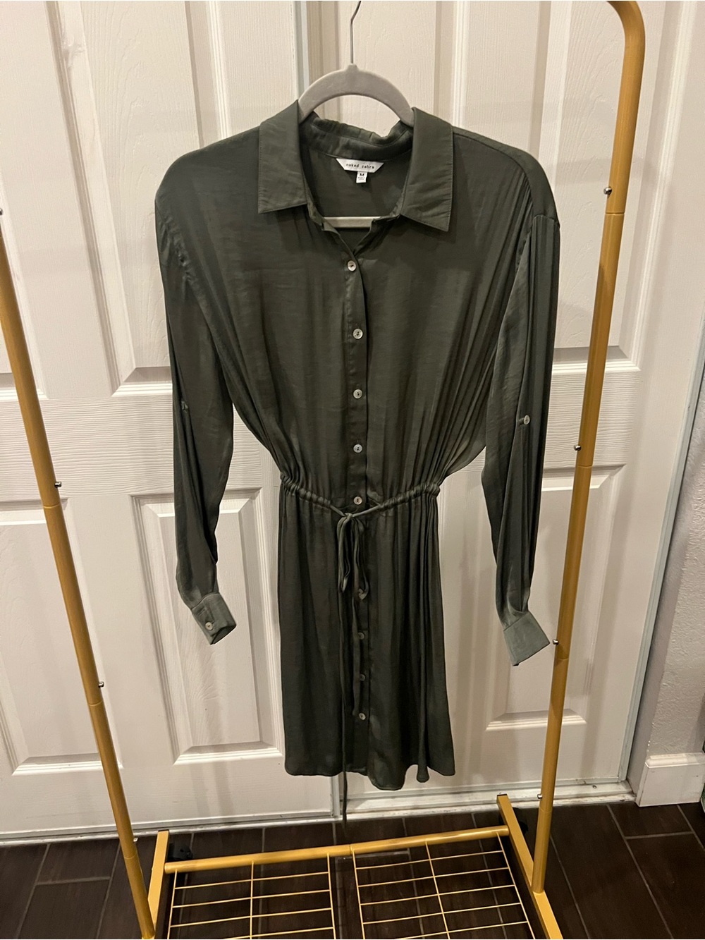 Cinch tie waist shirt dress